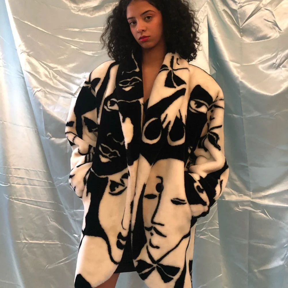Archive Donnybrook original 1980s Faces cocoon coat - Picture 5 of 7